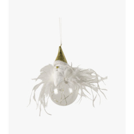 Plume Santa Bauble with LED in Gold