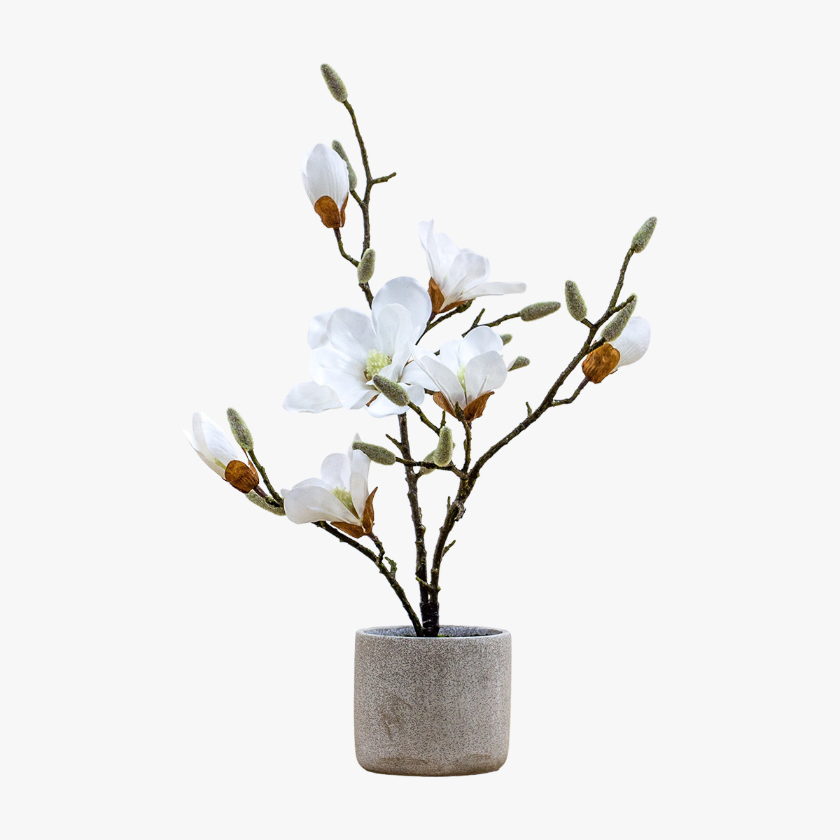 Mica Faux Potted Magnolia in White
