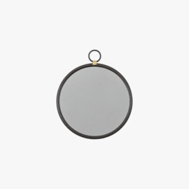 Greg Round Hanging Mirror in Black Small