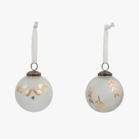 Mercier Golden Frosted Bauble, Small, Set of 6