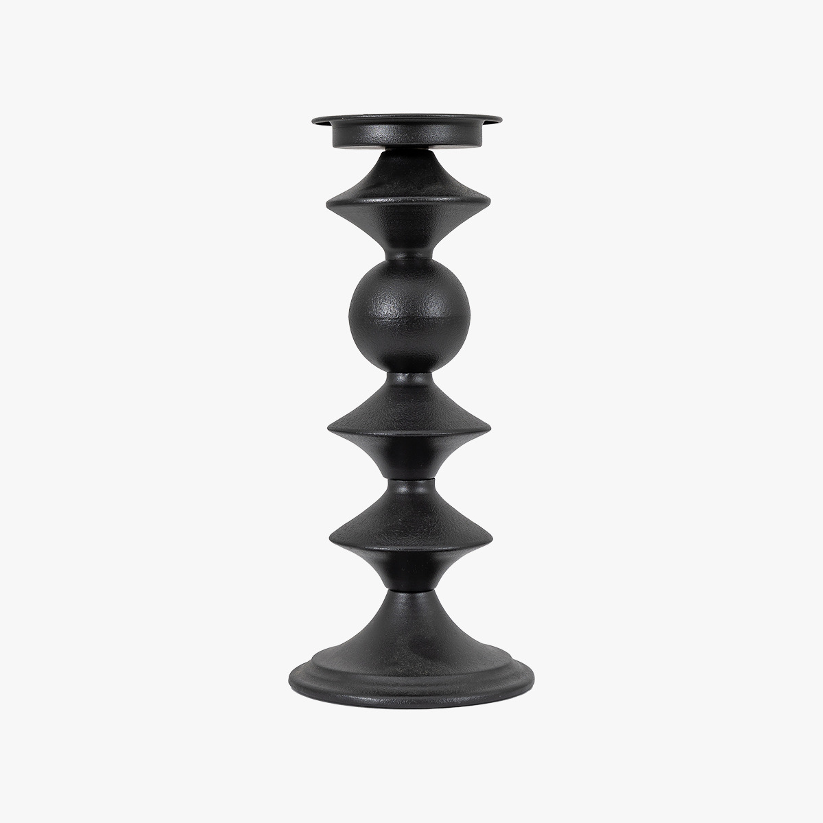 Onyx Pillar Candlestick in Black - Large