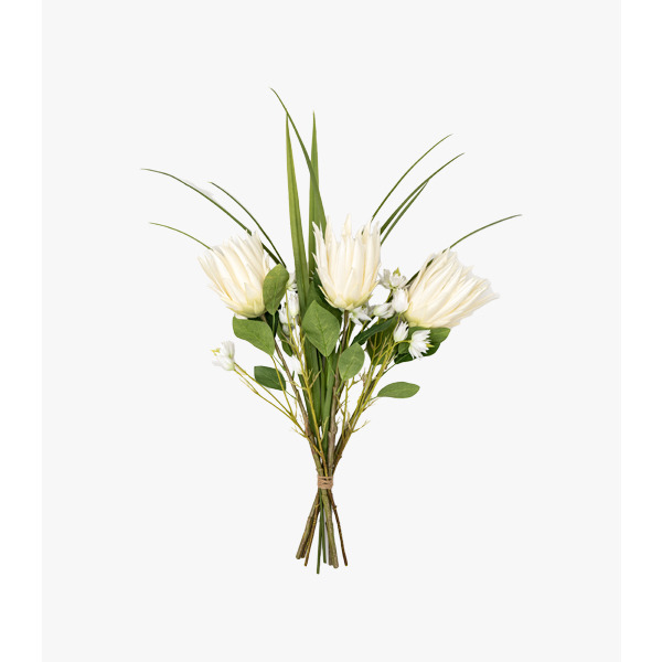 Faux White Protea Bouquet
