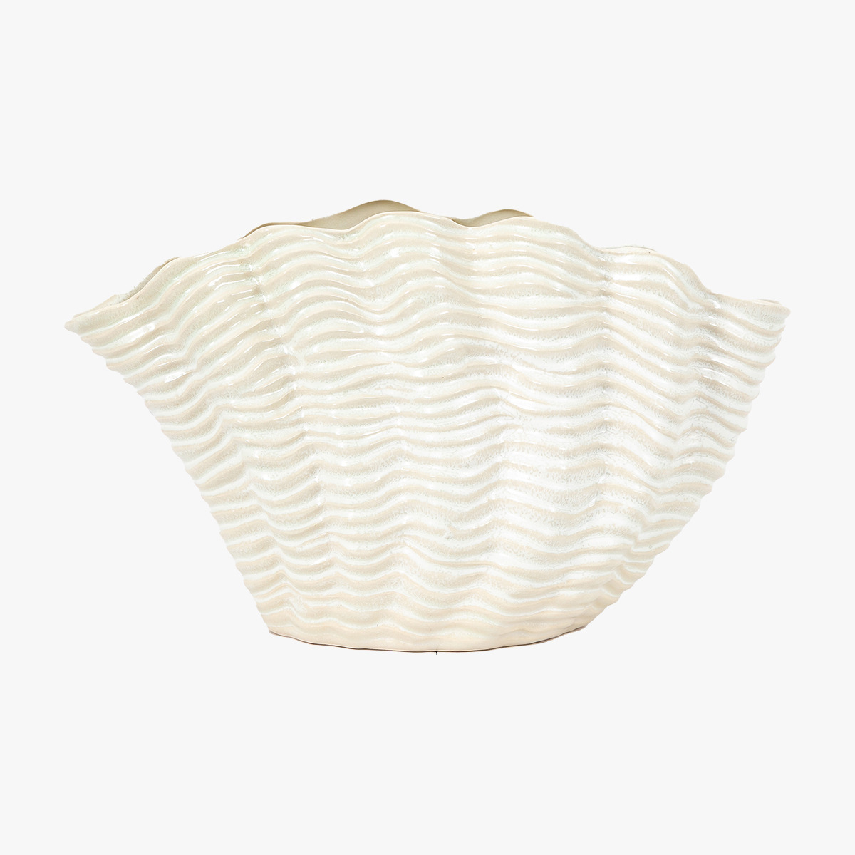 Cockle Shell Vase in White - Large