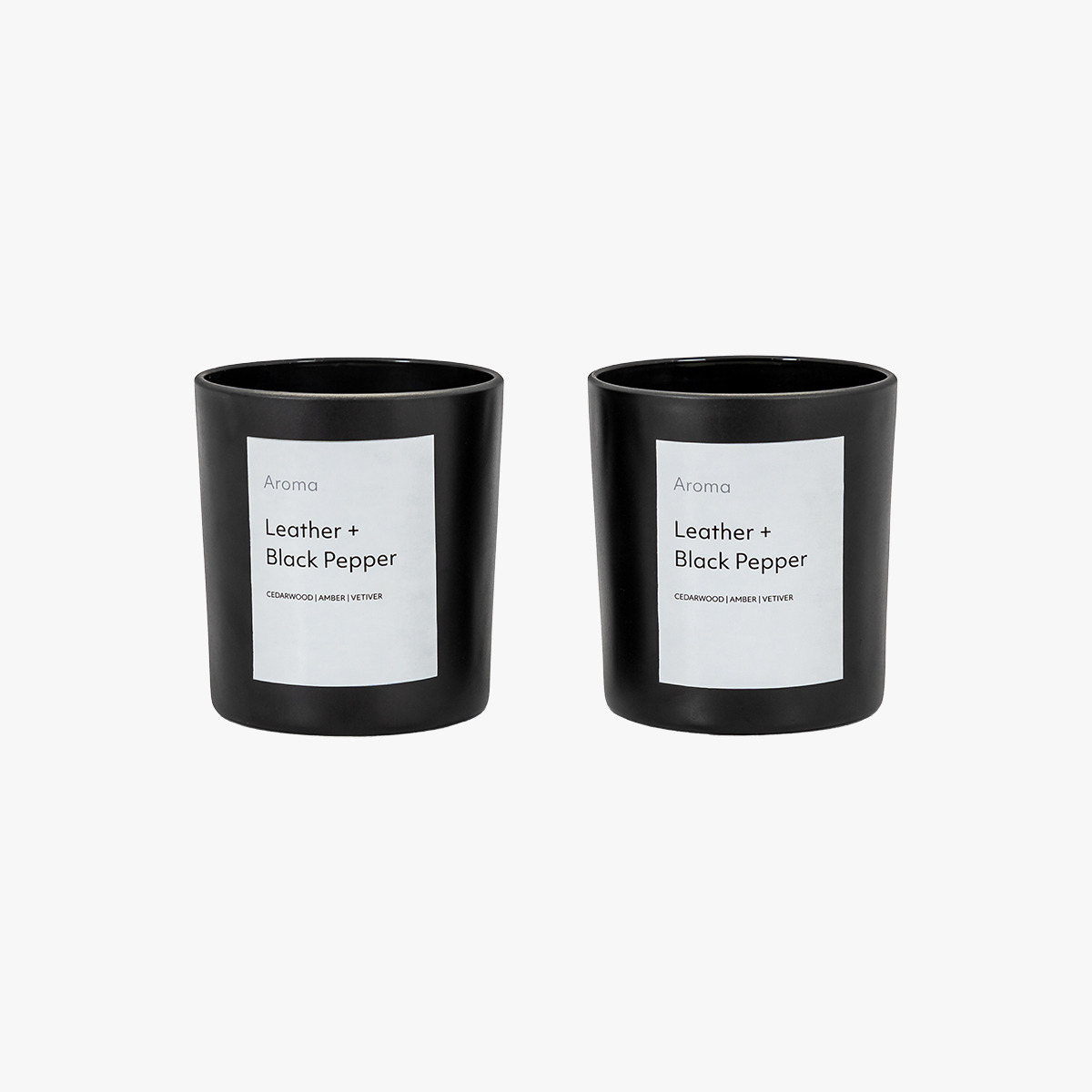 Aura Scented Candle in Leather & Black Pepper - Set of 2