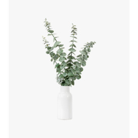 Faux Eucalyptus Stems & White Vase