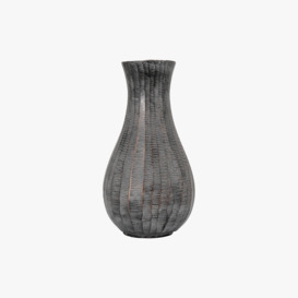 Farley Fluted Vase in Antique Grey - Small