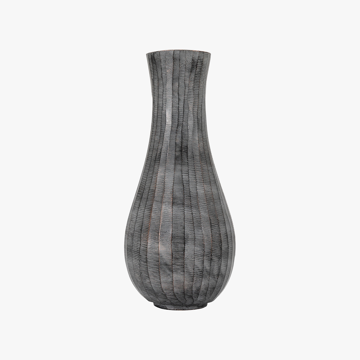 Farley Fluted Vase in Antique Grey - Large