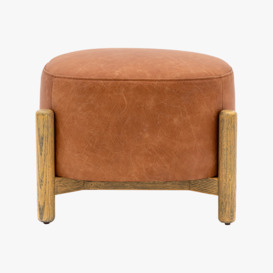Relaxer Footstool in Vintage Brown Leather