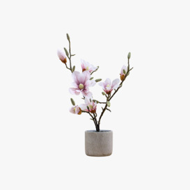 Mica Faux Potted Magnolia, Light Pink