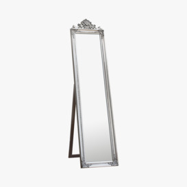 Crest Cheval Mirror in Silver