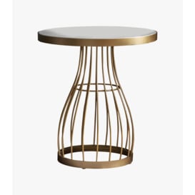 Vivien Side Table in Bronze and White