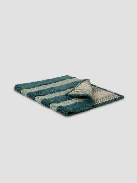 Pine Green Pembroke Stripe Cotton Bath Mat - Default - Piglet in Bed