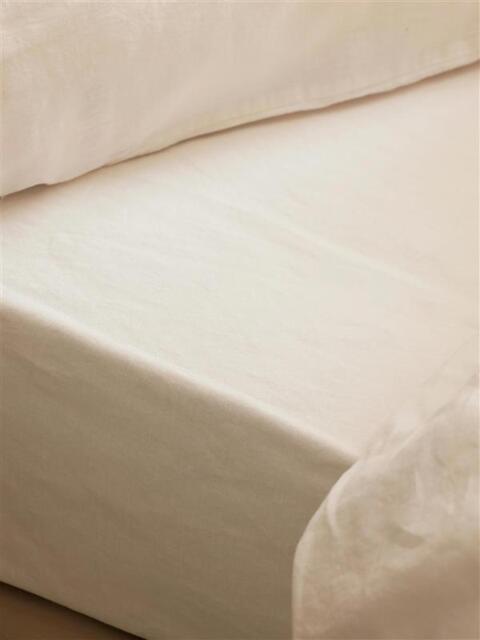Pearl Linen Blend Fitted Sheet - King - Piglet in Bed