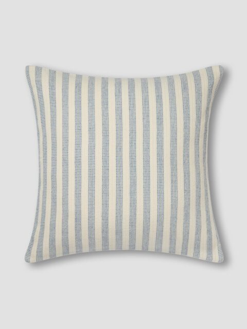 Coastal Blue Pembroke Stripe Wool Cushion Cover - 50 x 50cm - Piglet in Bed