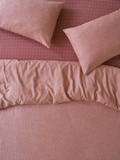 Auburn Red Herringbone Brushed Cotton Duvet Cover - Single - Piglet in Bed