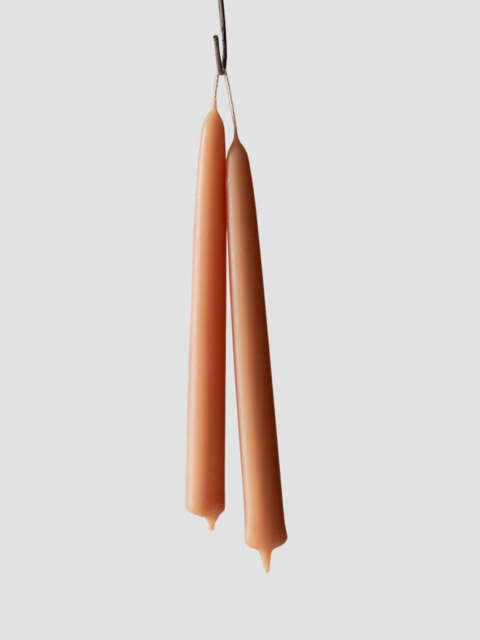 Peach Blossom Beeswax Dining Candles Set of 2 - Default - Piglet in Bed