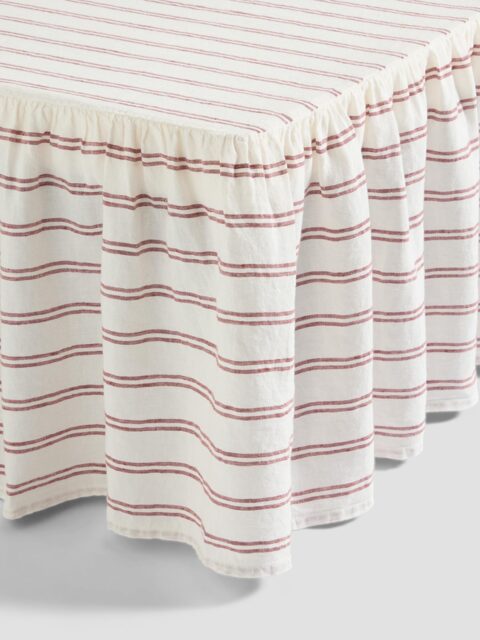 Rhubarb Kemptown Stripe Linen Blend Valance - King - Piglet in Bed