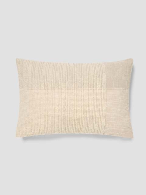 Cream & Oatmeal Soft Cross Weave Wool Rectangle Cushion Cover - 40x60cm - Piglet in Bed