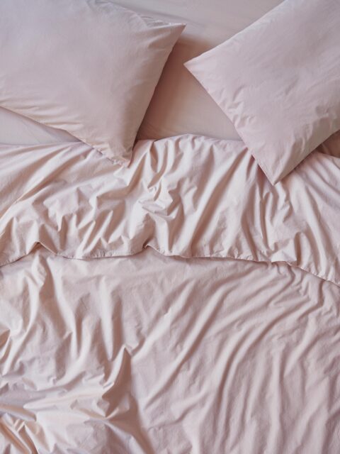 French Rose Washed Cotton Percale Duvet Cover - Single - Piglet in Bed