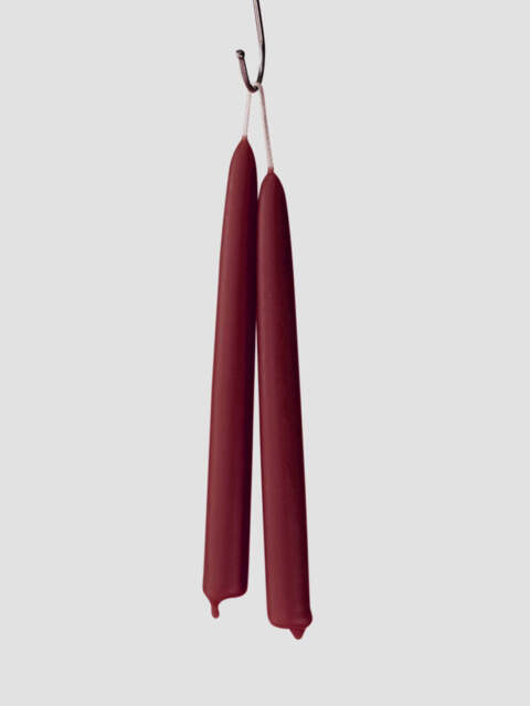 Claret Beeswax Dining Candles Set of 2 - Default - Piglet in Bed