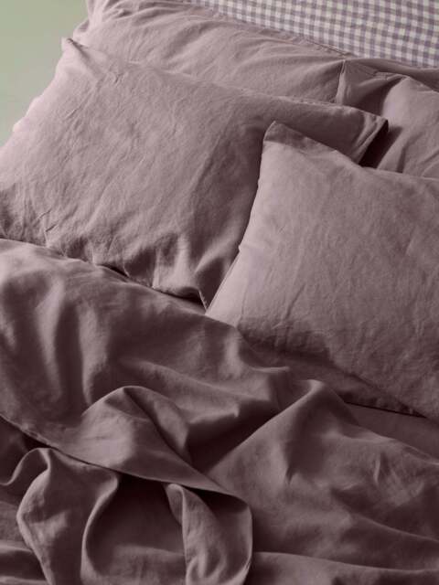 Elderberry Linen Blend Pillowcases (Pair) - Square - Piglet in Bed