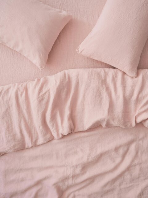 Rose 100% Linen Duvet Cover - Single - Piglet in Bed