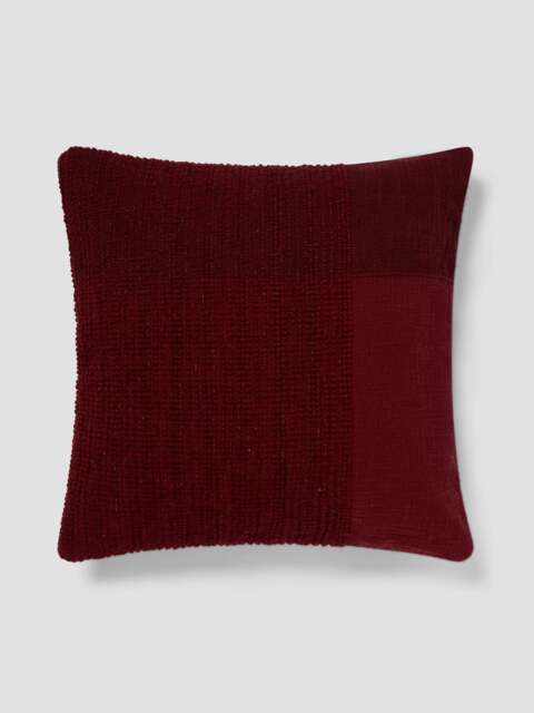 Rhubarb Soft Cross Weave Wool Square Cushion Cover - 50x50cm - Piglet in Bed