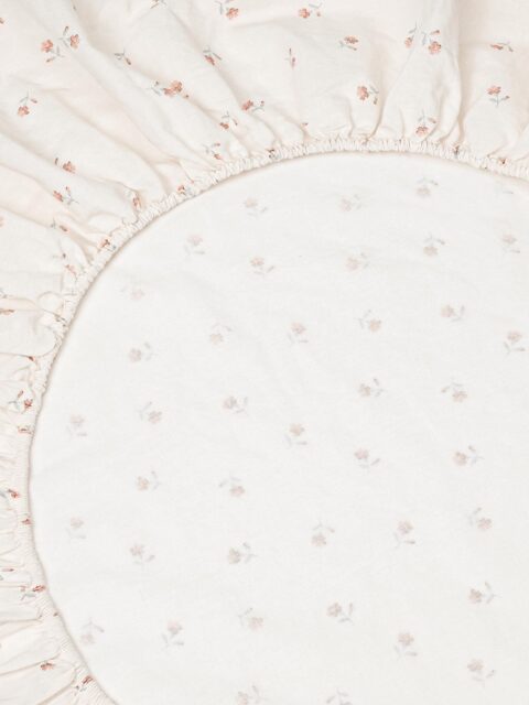 Pearl Posy Bud Linen Blend Fitted Sheet - Double - Piglet in Bed
