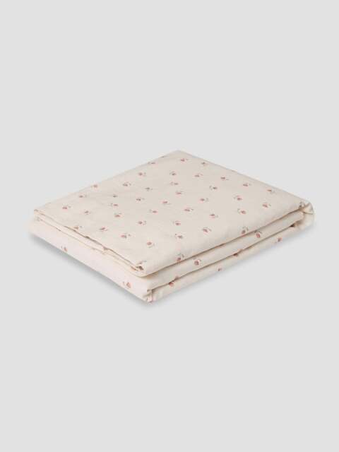 Pearl Posy Bud Linen Blend Flat Sheet - Single - Piglet in Bed