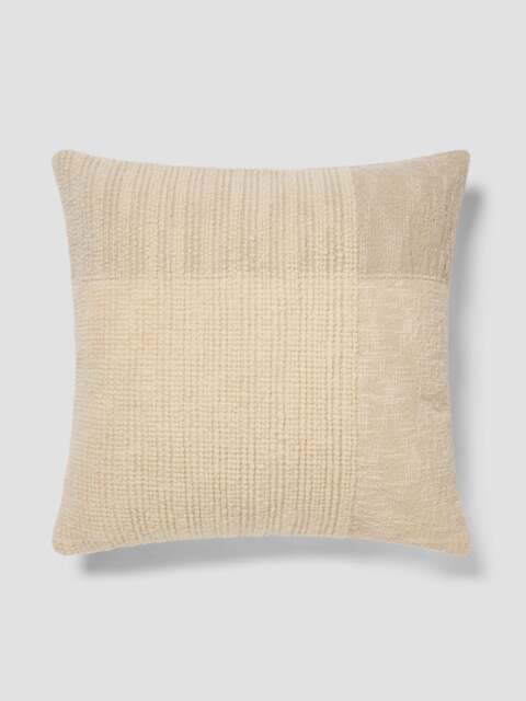 Cream & Oatmeal Soft Cross Weave Wool Square Cushion Cover - 50x50cm - Piglet in Bed
