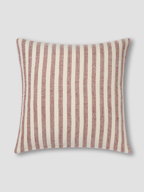 Rust Red Pembroke Stripe Wool Cushion Cover - 50 x 50cm - Piglet in Bed