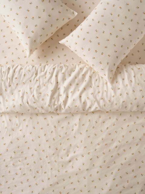Honey Posy Bud Linen Blend Duvet Cover - Single - Piglet in Bed