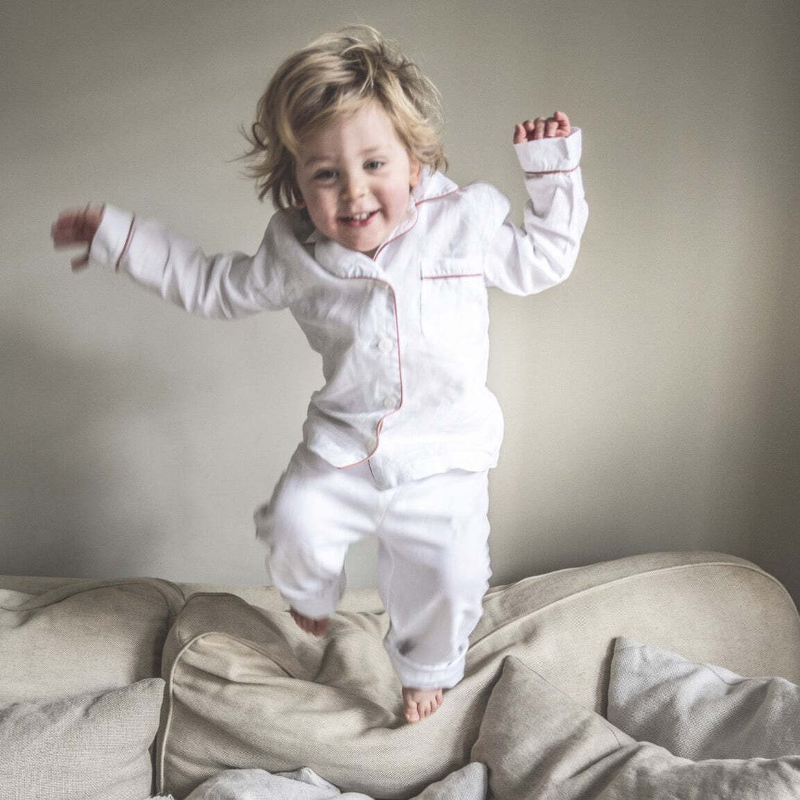Piglet White Linen Kids Pyjama Set Size 5-6 Years