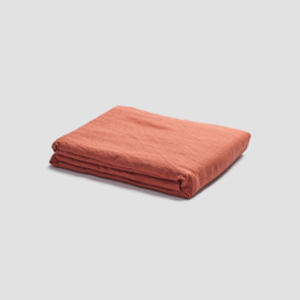 Piglet Burnt Orange Linen Flat Sheet Size Super King