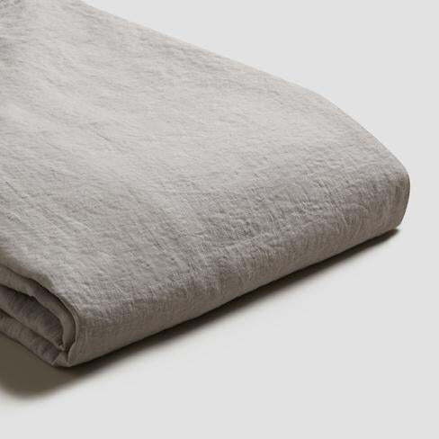 Piglet Dove Grey Linen Flat Sheet Size Single