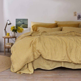 Piglet Honey Gingham Linen Duvet Cover Size Single