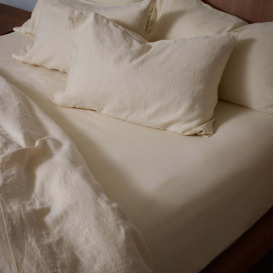 Piglet Pearl 100% Linen Fitted Sheet Size Single