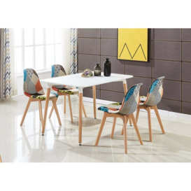 Patchwork Halo Dining Set Colour: White, Style: Tub