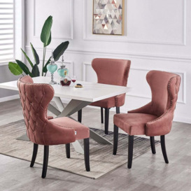 Mayfair Duke LUX Dining Set Colour: Pink, Pack: Set of 4, Table colour