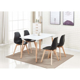 "Rico Halo Dining Table Set with 4 Chairs Colour: Black, Table colour: "