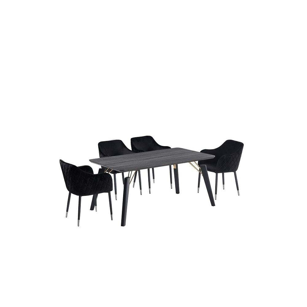 PNT027-4XVE002 Table colour: Black, Pack: Set of 4, Colour: Black
