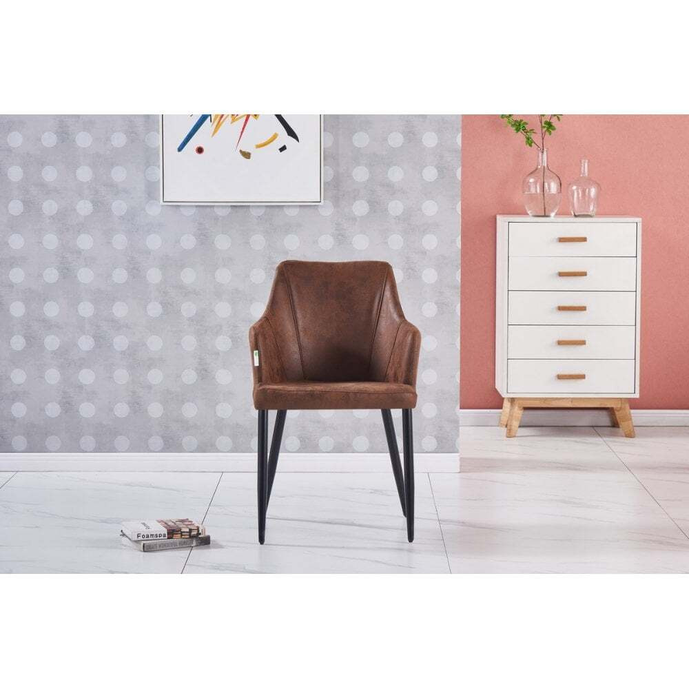 Zarah LUX faux leather chair Pack: Set of 4, Colour: Brown