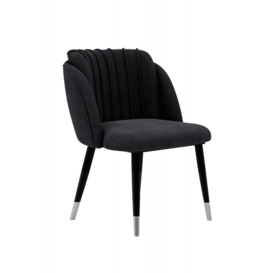 Milano LUX velvet dining chair Pack: Single, Colour: Black