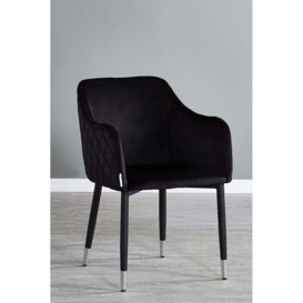 Verona LUX velvet dining chair Pack: Set of 2, Colour: Black