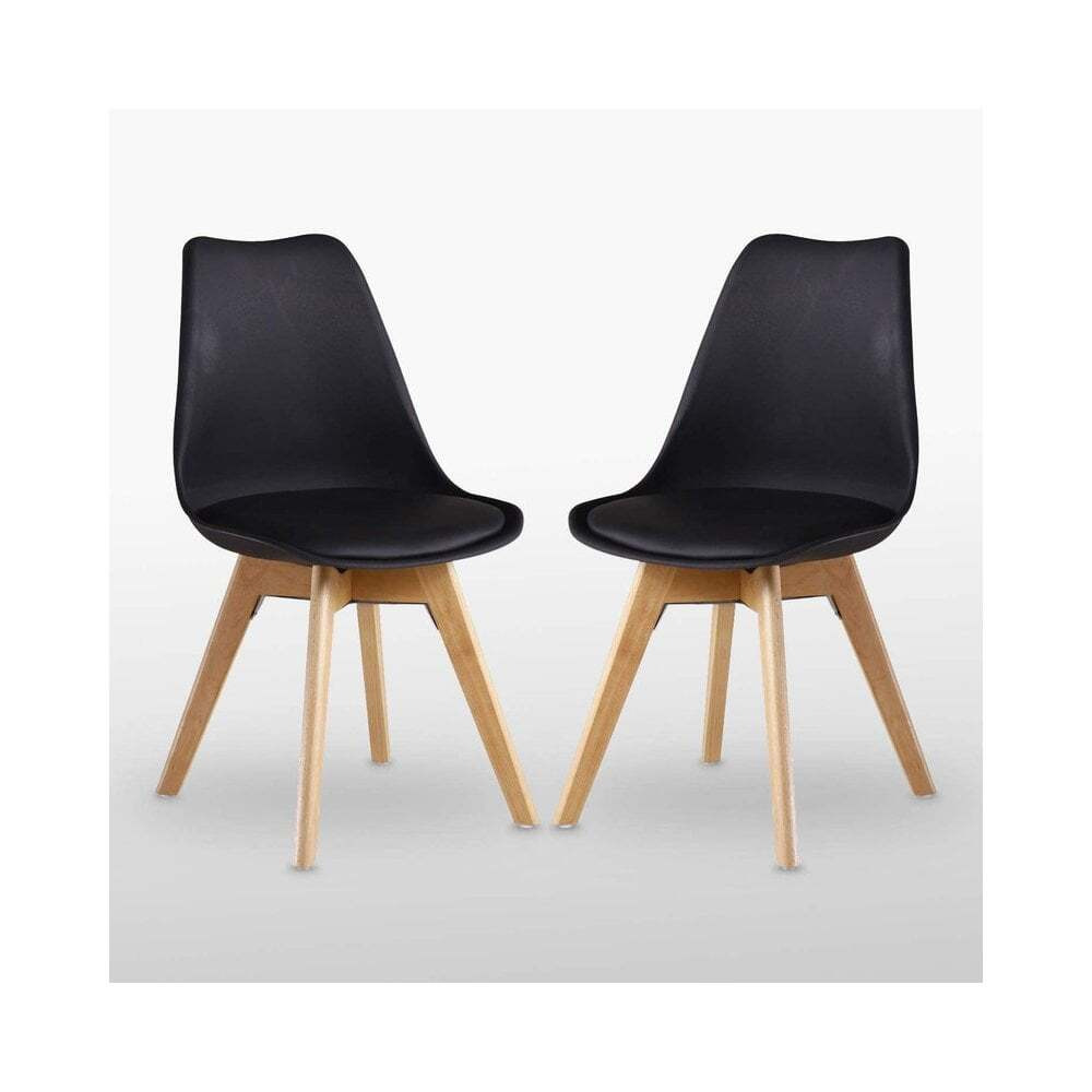 Jamie Lorenzo Dining Chair Set of 2 Colour: Black