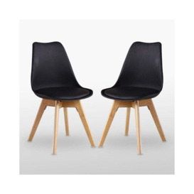 Jamie Lorenzo Dining Chair Set of 2 Colour: Black