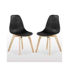 Rico Dining Chair Colour: Black, Pack: set of 2