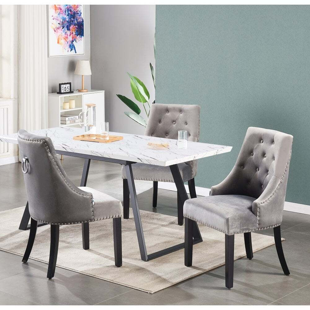 Windsor Toga Lux Dining Set - a White Table and Set of 6 Chairs Colour