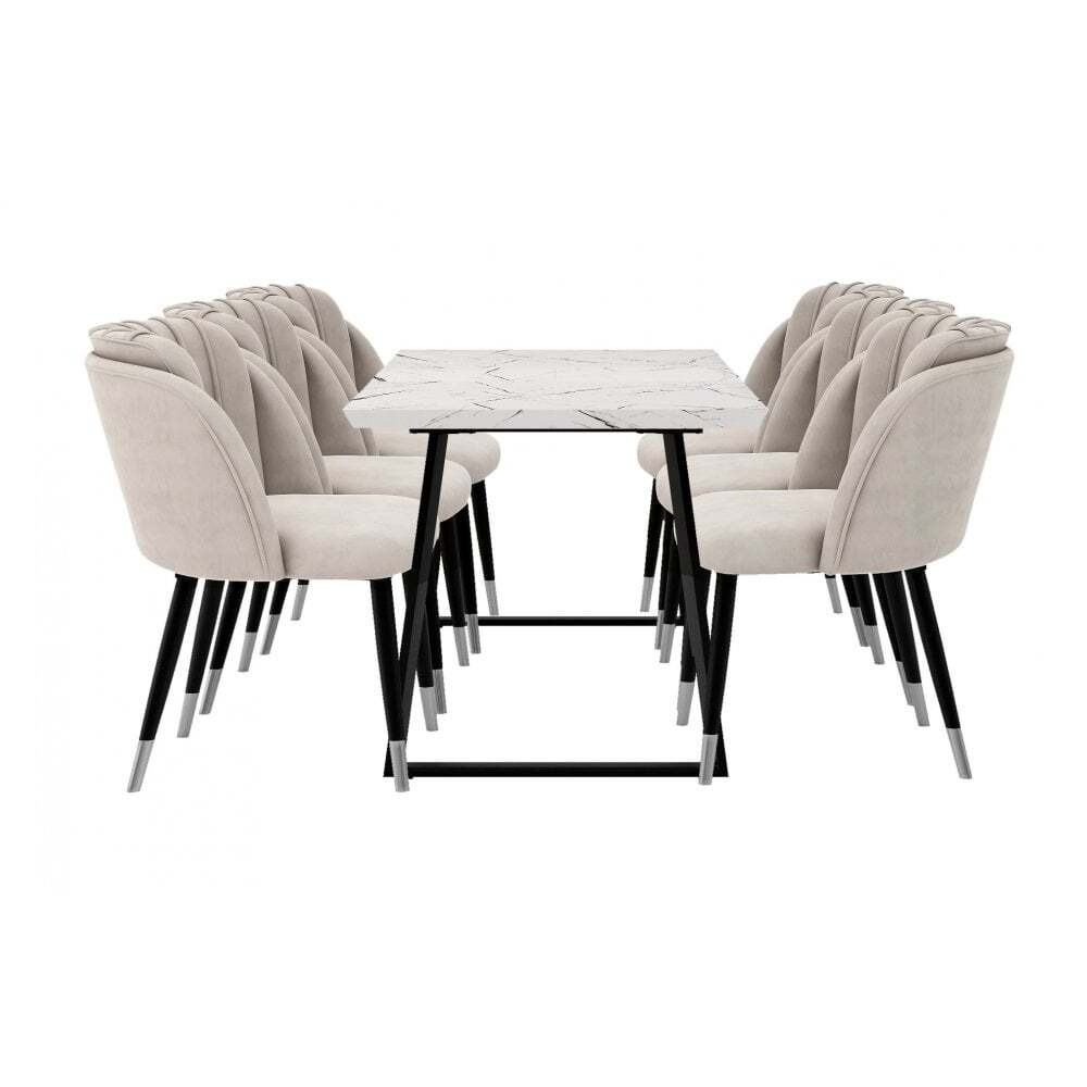Milano Toga Extendable Dining Set - a White Extendable Dining Table &a