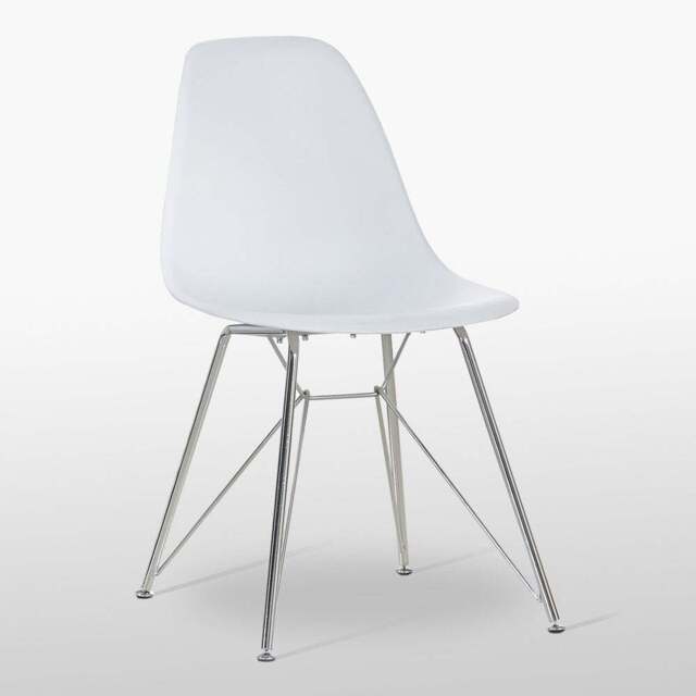 Valentina Chrome Dining Chair - White